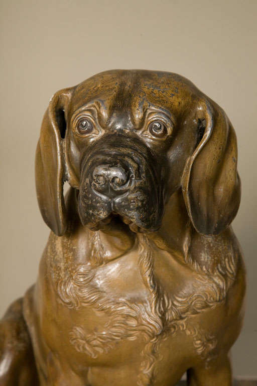 British George III Painted Lead Model of a Dog