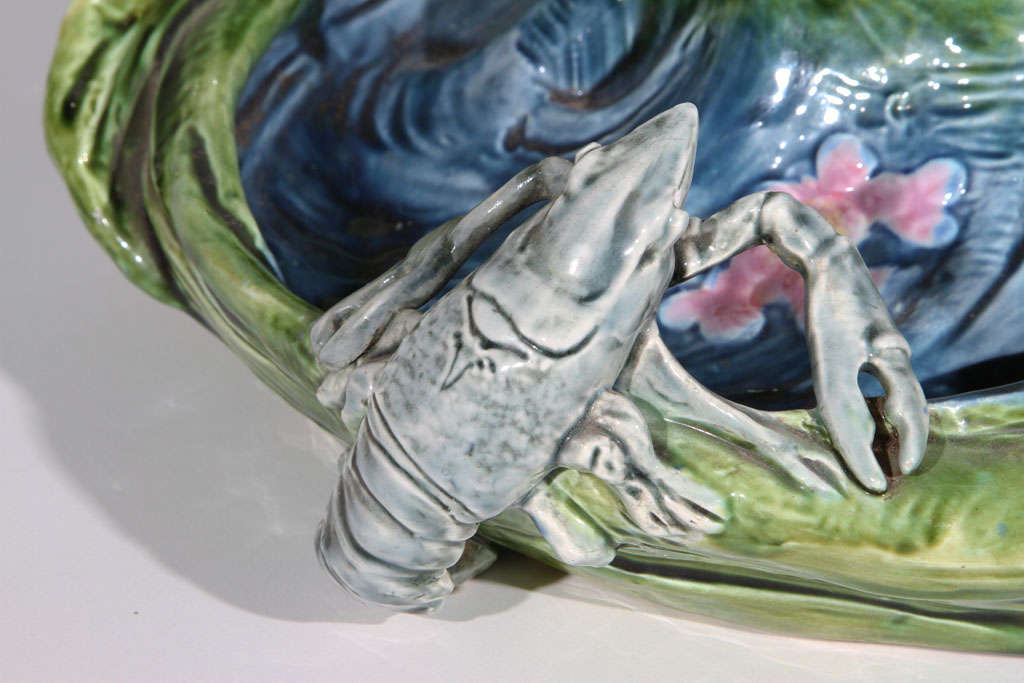 19th Century Monumental French Majolica Art Nouveau Figural Vase For Sale