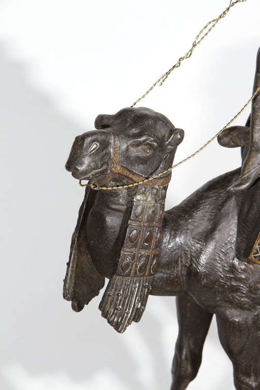 French Unusual Clock Mounted on Bedouin Mounted Camel For Sale