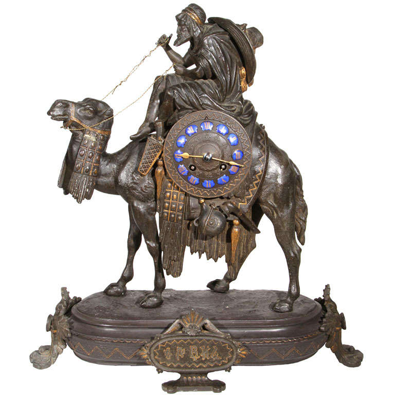 Unusual Clock Mounted on Bedouin Mounted Camel For Sale