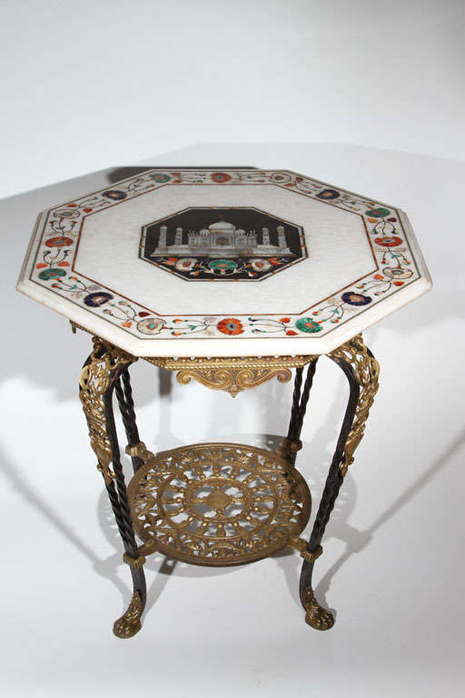 Pietra Dura Table with Taj Mahal Scene