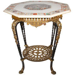 Pietra Dura Table with Taj Mahal Scene