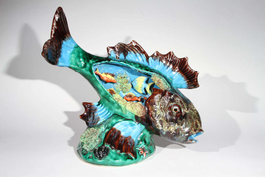 Great Mid Century Figural Vallauris Pottery TV Lamp