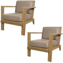 Pair of Arm Chairs by Rene Gabriel
