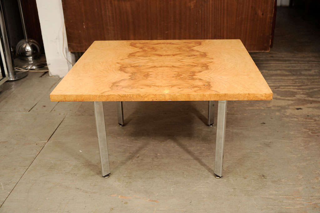 Milo Baughman Burl Wood Coffee Table For Sale 3