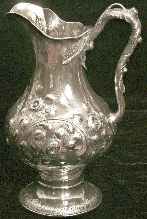 Coin or Sterling Silver Water Pitcher Ca. 1860 4