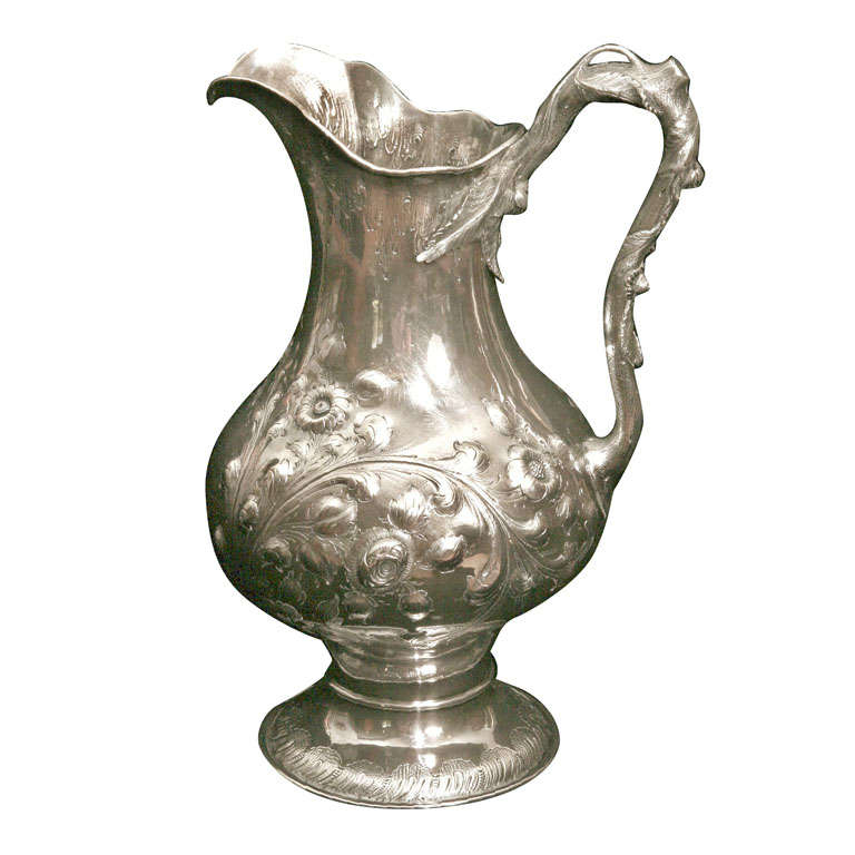 Coin or Sterling Silver Water Pitcher Ca. 1860