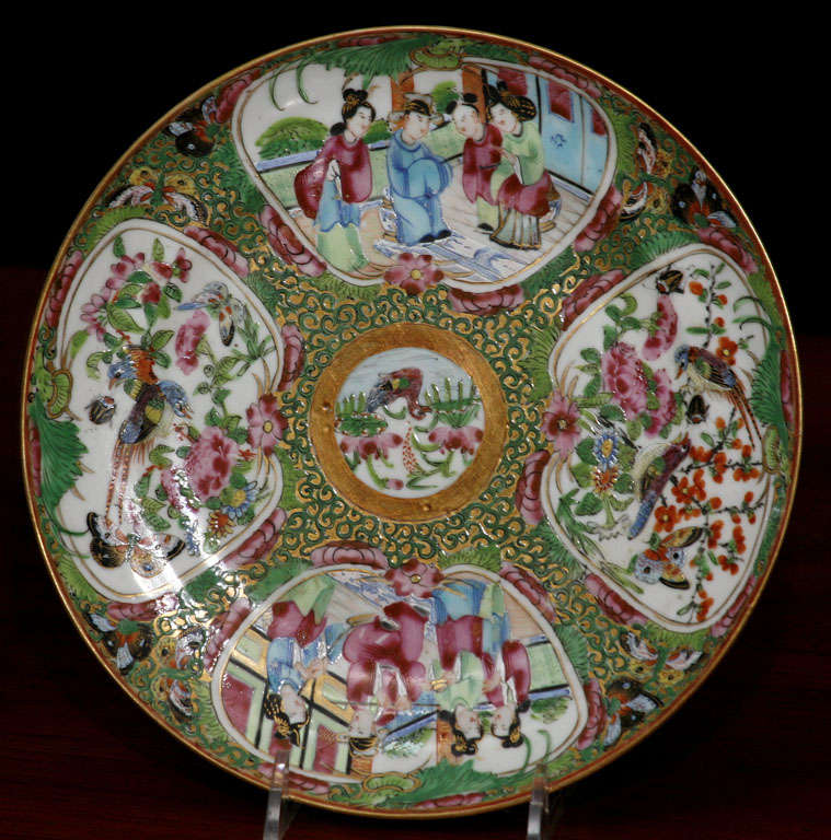 Set of  10 Mandarin/Rose Medallion Plates