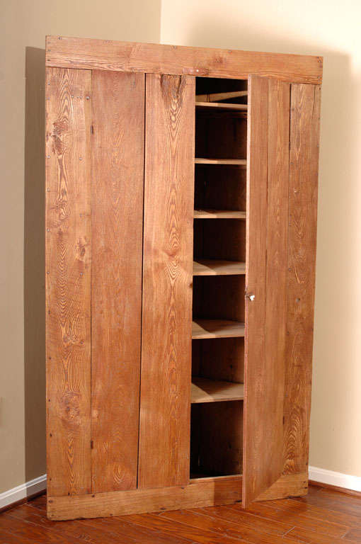 Primitive Pine Corner Cabinet