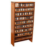 Vintage Industrial Shelf with 80 Metal Boxes