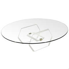 Charles Hollis Jones Glass And Lucite Coffee Table