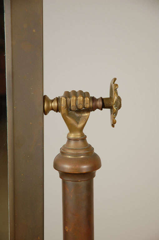 Mid-20th Century Brass Cheval Mirror