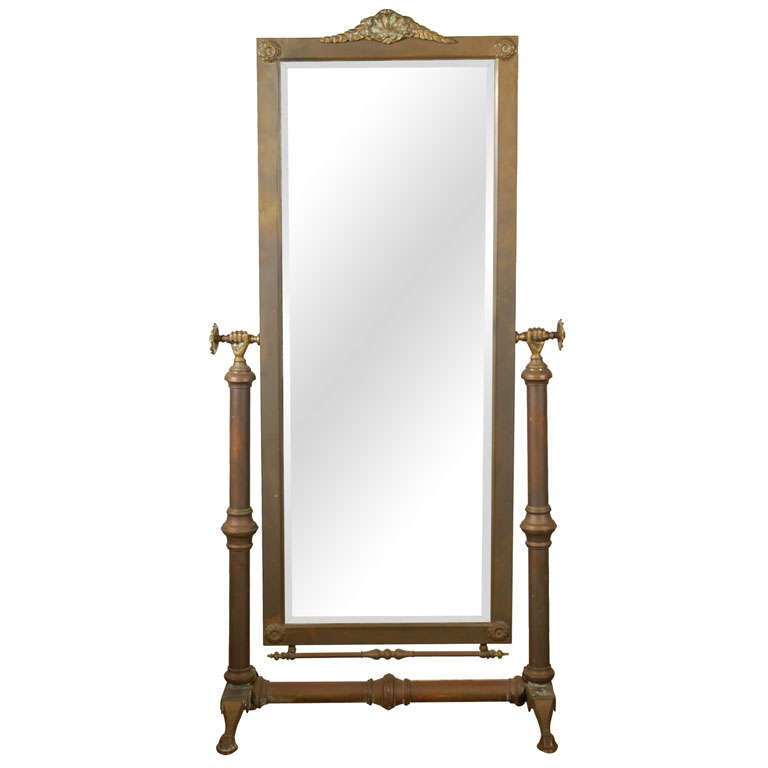 Brass Cheval Mirror