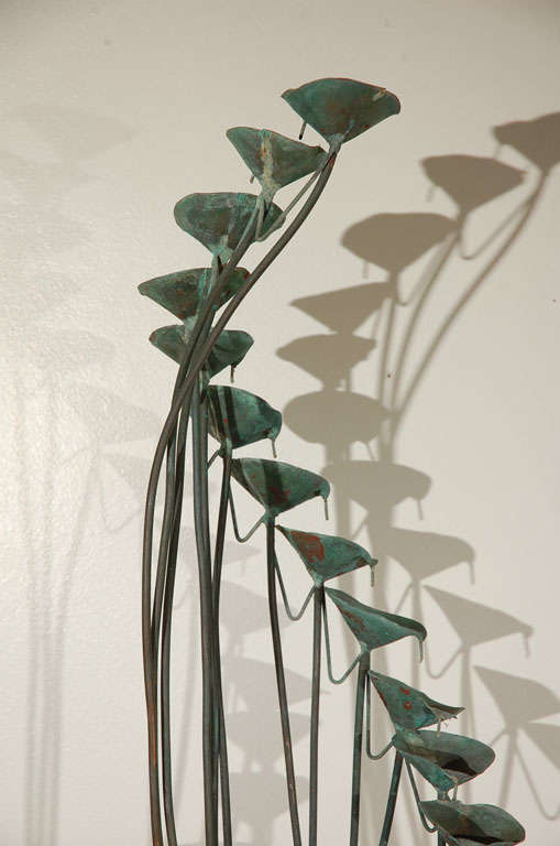 copper lily pad water feature