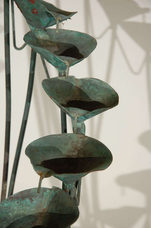 Mid-20th Century Copper Lily Pad Fountain