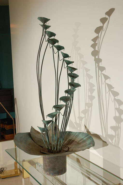 Copper Lily Pad Fountain 1