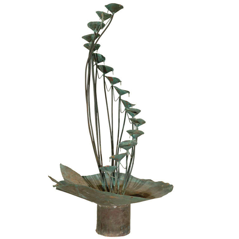 Copper Lily Pad Fountain