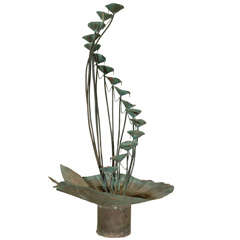 Vintage Copper Lily Pad Fountain