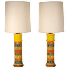 Pair Of Ceramic Raymor Table Lamps