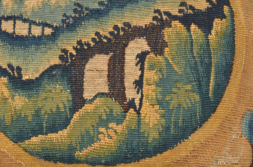 Maison Maison 18th Century Tapestry Fragment Pillow In Excellent Condition For Sale In Houston, TX