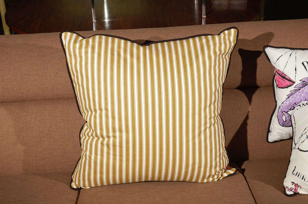 Seven Custom Made Down Pillows with Iconic 60's Fabric For Sale 3