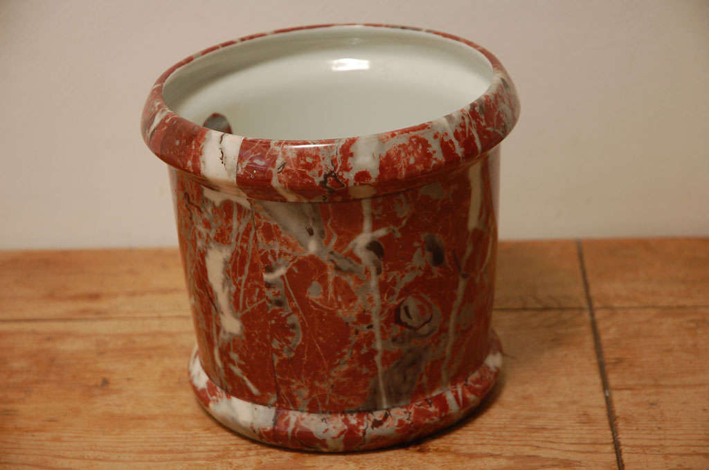 Vintage Thick Marble Looking Limoges Cache Pot
