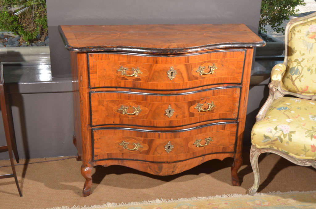 Serpentine Front Three Drawer Chest