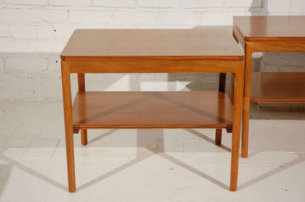 American Pair of Walnut Side Tables