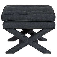 Upholstered X Base Stool