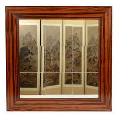 Nine-Paneled Glass Mirror, Macassar Ebony Frame, England, Modern