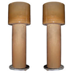 Two 1970s Italian Lamps Signed Seguso