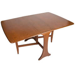 Vintage G-Plan Mid Century Modern Dining Table Drop-Leaf Makers Label, Circa 1950s