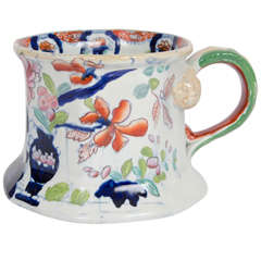 Early Mason's Ironstone Very Large Cider Mug Vase & Jardiniere Pattern, Ca 1815