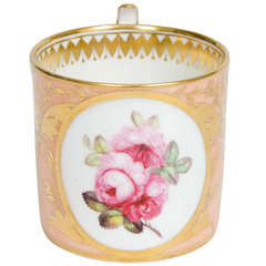 Exquisite, Georgian, DERBY Coffee Can, Roses by John Stanesby, ca. 1810