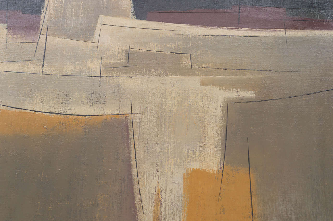 Mid-20th Century 1958 Signed Abstract