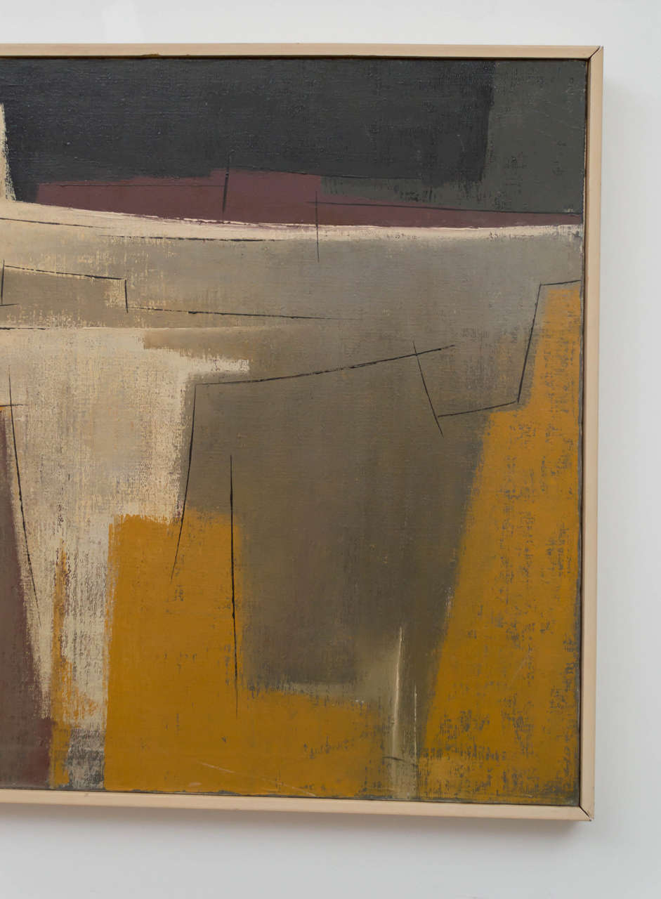 Acrylic 1958 Signed Abstract