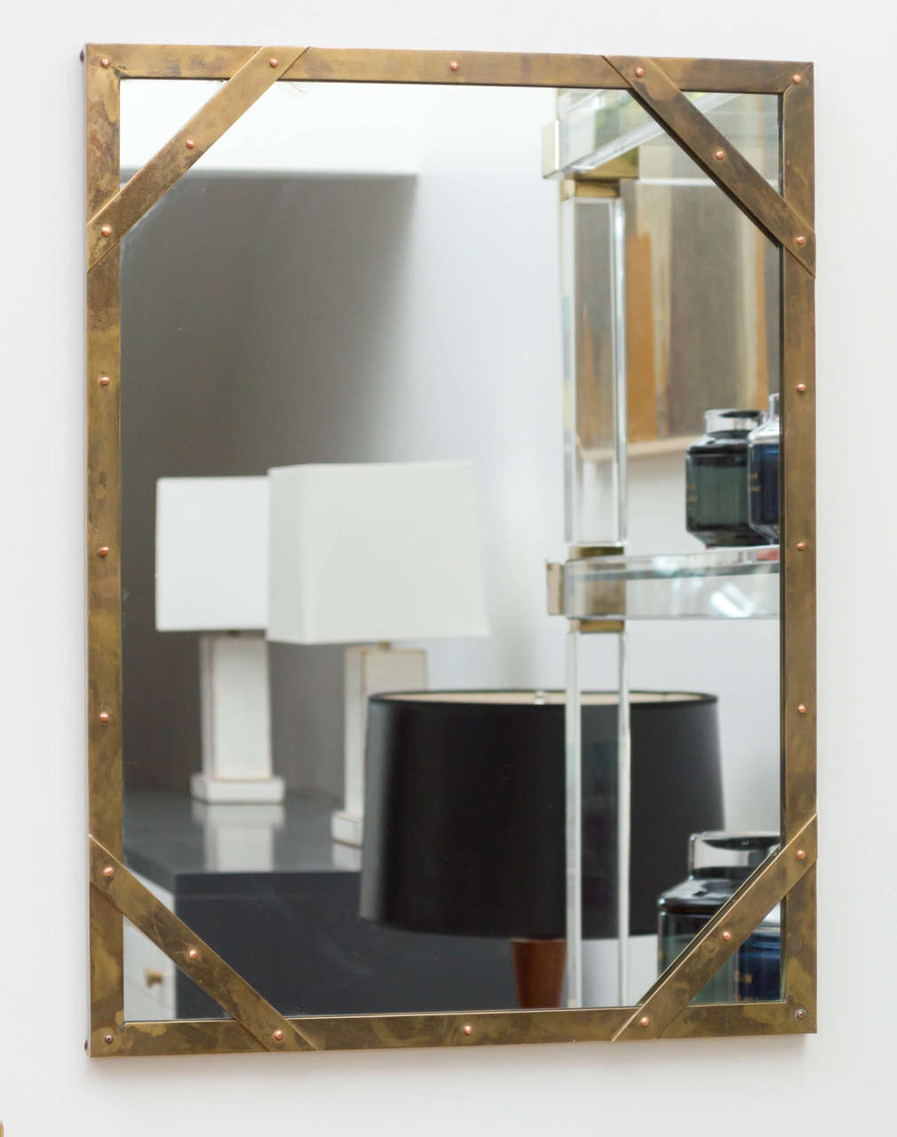 Brass Italian mirror for Sarreid Limited.