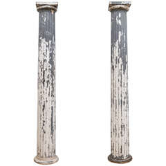 Pair of Beautifully Distressed Metal Doric Columns