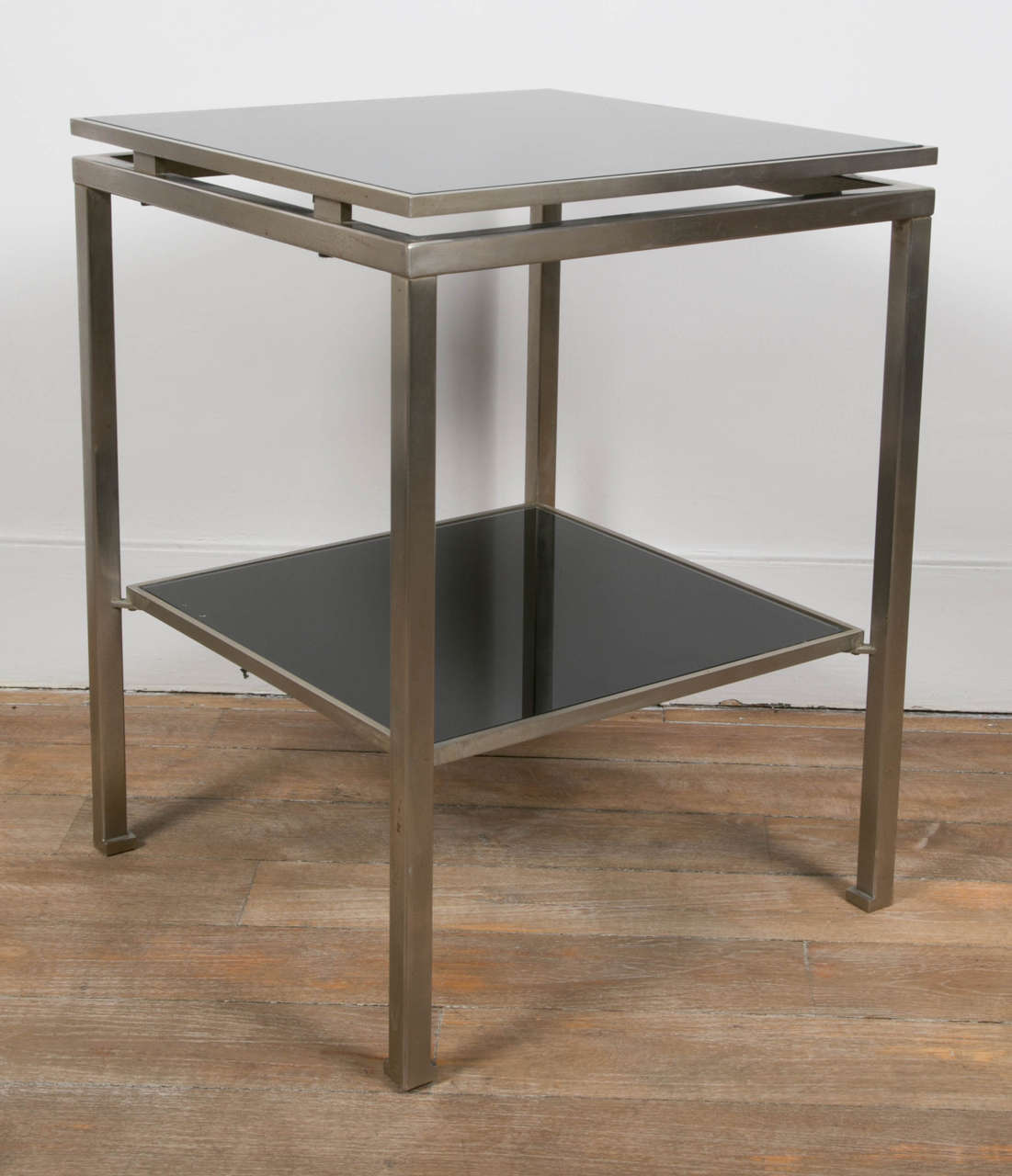 Pair of Two Tier Steel Tables by Guy Lefevre 3