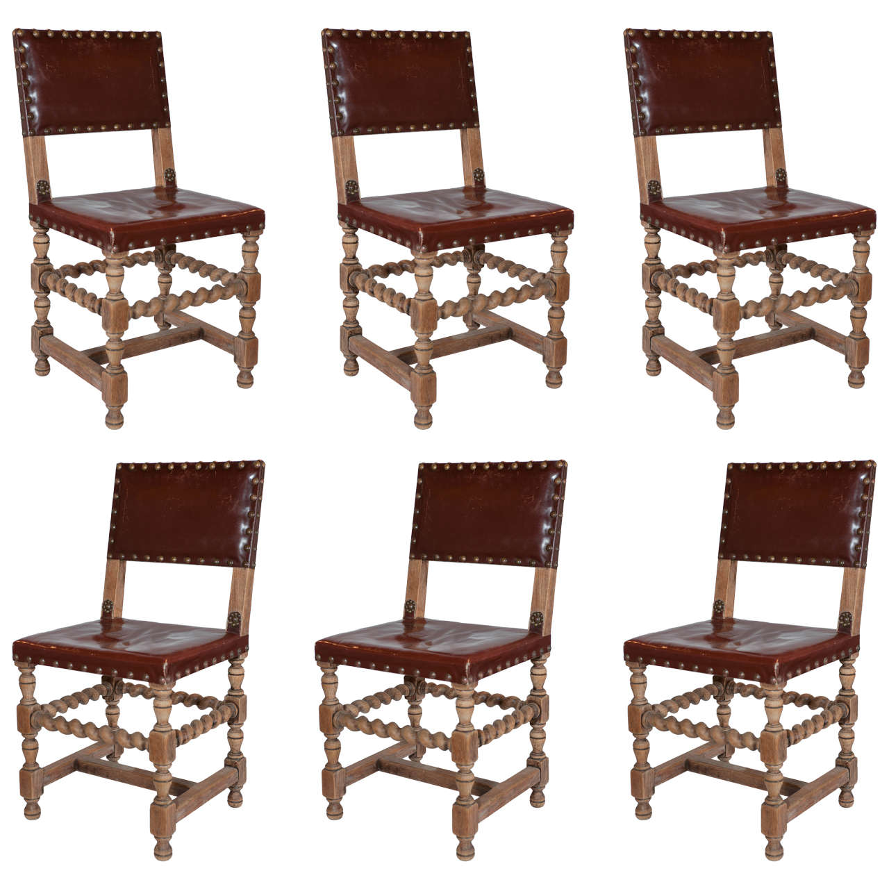 Set of 6- 20th Century Flemish Chairs , c. 1920 Belgium For Sale