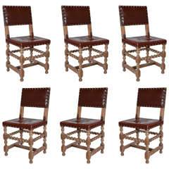 Set of 6- 20th Century Flemish Chairs , c. 1920 Belgium