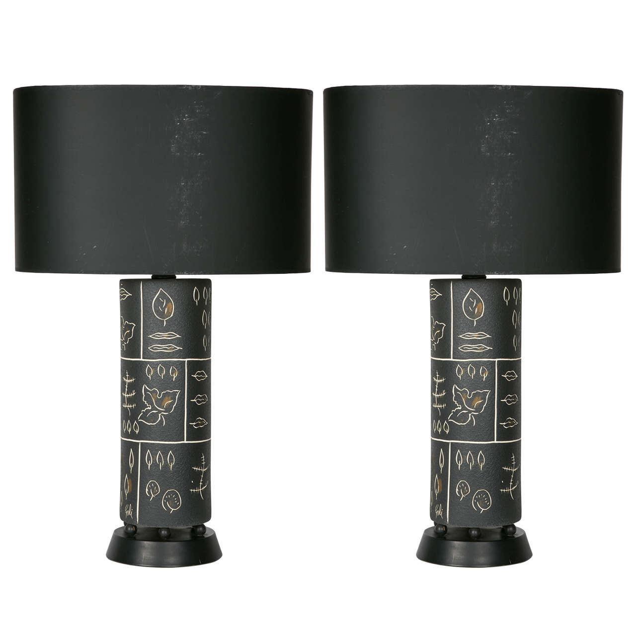 Pair of Ceramic Lamps in the Style of Georges Jouve