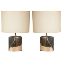 Pair of Bronze Lamps by Esa Fedrigolli