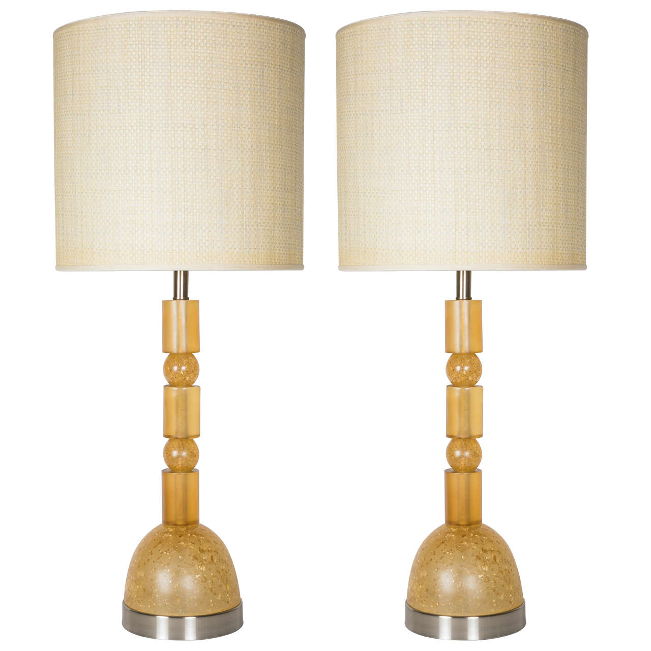 Pair of Table Lamps Attributed to Marie-Claude de Fouquieres For Sale