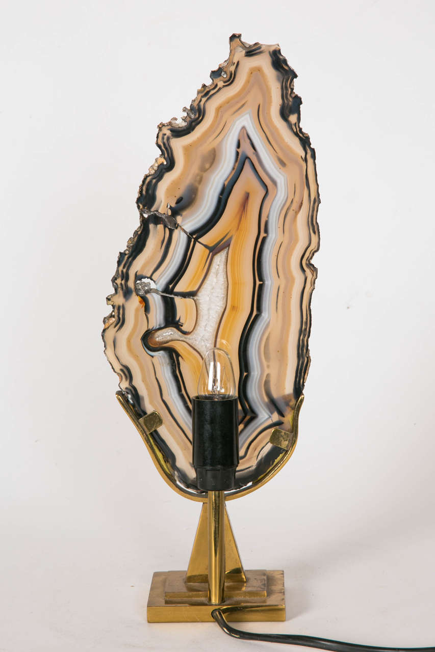 Agate Lamp in the Manner of Willy Daro