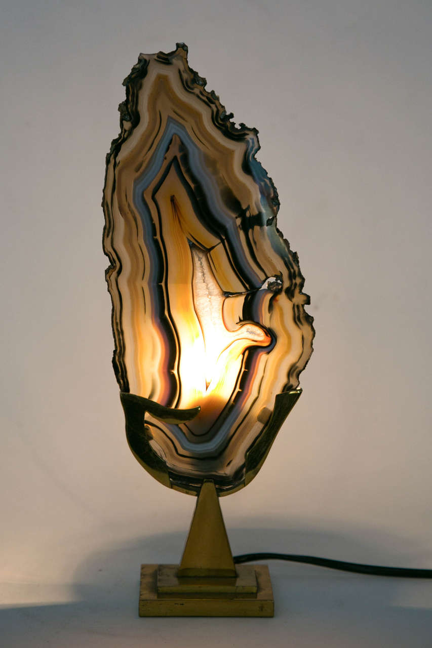 Late 20th Century Agate Lamp in the Manner of Willy Daro
