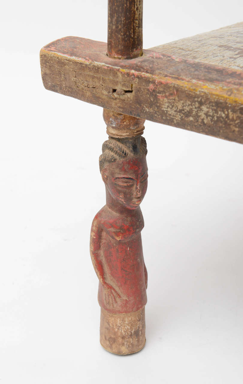 Painted Late 19th - Early 20th Century Senufo Chair