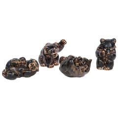 Knud Kyhn Stoneware Bears