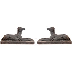Pair of Cast Iron Whippet Chenets