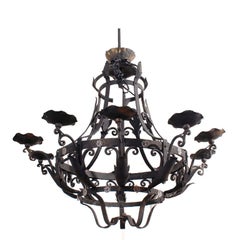 Napoleon III Montgolfier Cast Iron Chandellier